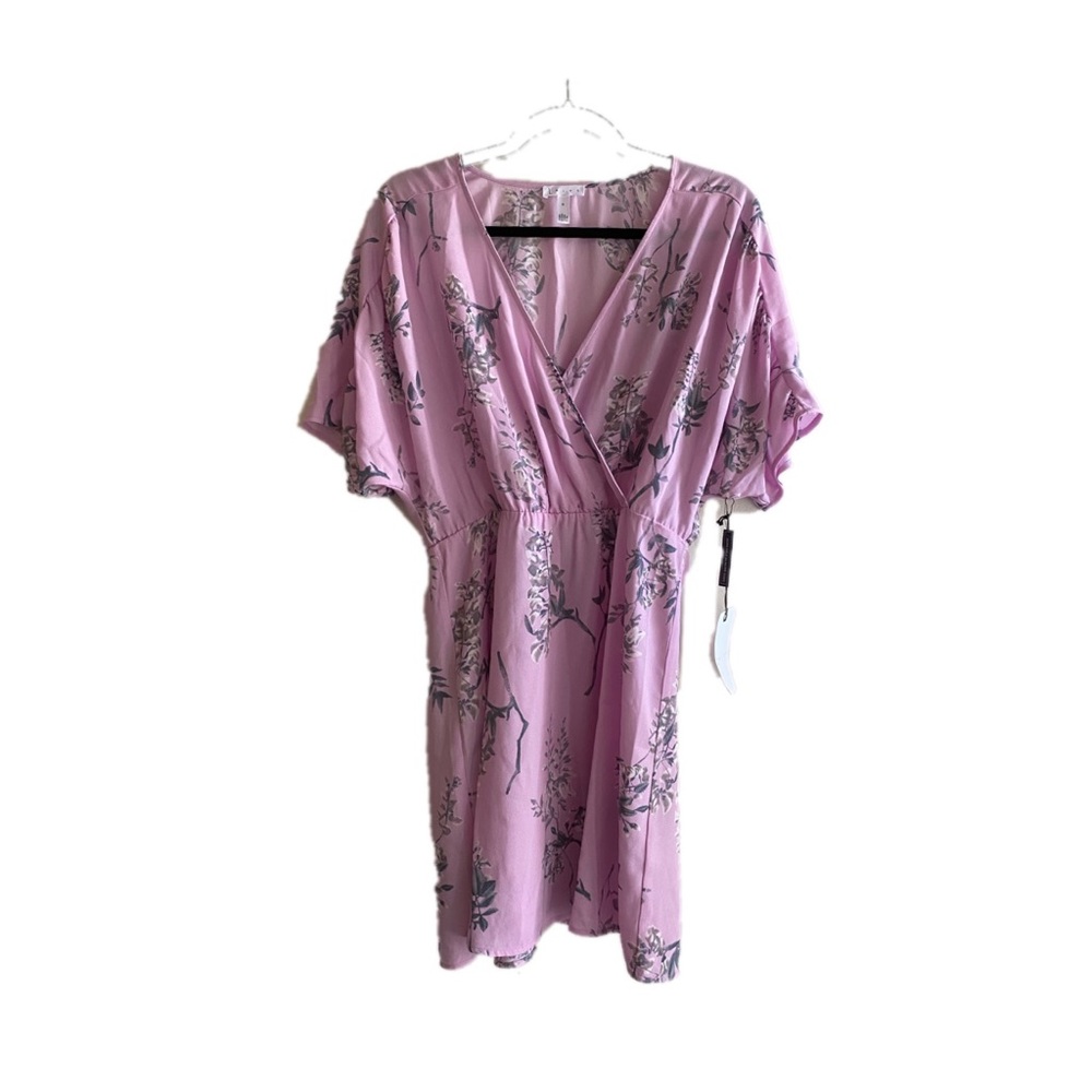 Leith NWT sheer floral v-neck dress